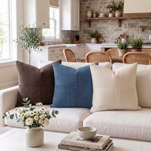 Fancy Homi Dusty Blue Euro Decorative Throw Pillow Covers 26x26 Inch - Image 2