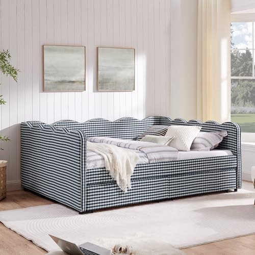 KEIKI Queen Gingham Upholstered Daybed - Image 5