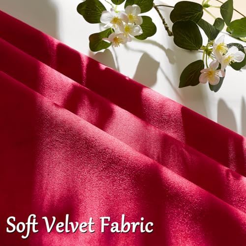 GIGIZAZA Red Velvet Pillow Covers 16x16 Decorative Pillows Pack of 2 - Image 5