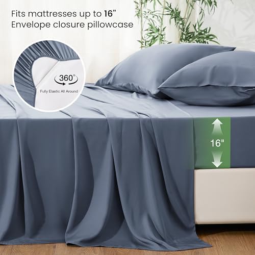 Love's cabin 100% Rayon Derived from Bamboo, King Size Sheet Set, 4 Pieces - Image 4