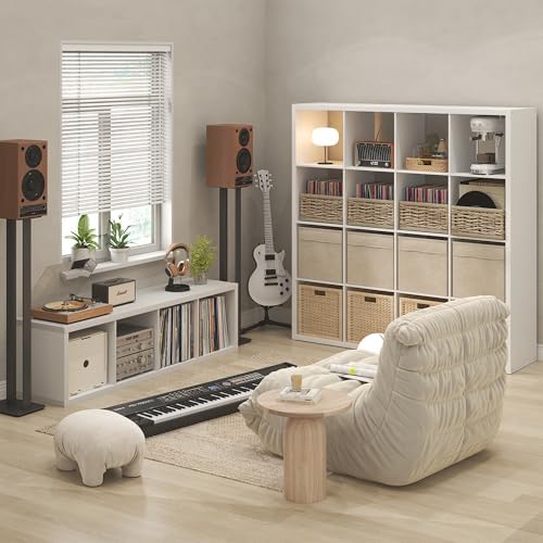 Furinno Cubicle Record Player Stand, 4-Cube Vinyl Record Storage - Image 5