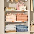 ThreeHio 2 Pack Stackable Closet Organizers and Storage Shelves, Expandable by ThreeHio