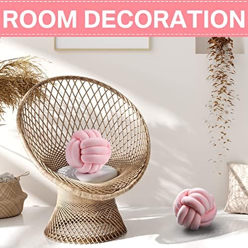 Namalu 7.87 Inches 2 Pcs Knot Pillow Decorative Throw Pillow, Light Pink - Image 4