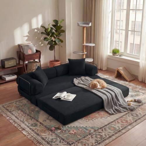 78" Convertible Futon Sofa Bed, Boneless Couches by ZEIINPA
