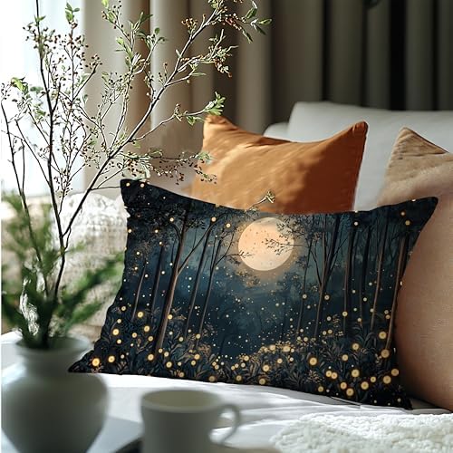 Rustic William Morris Inspired Gold Moon Pillow Covers 20x12, Vintage Black and - Image 6