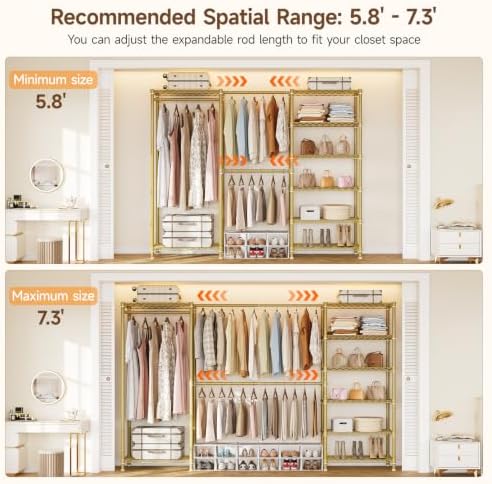 ONBRILL E3 Expandable Freestanding Closet Organizer System, Portable Closet - Image 4