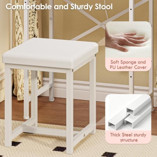 19.7"W Small White Makeup Vanity Desk - Image 5