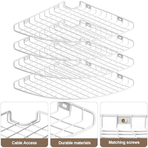 4 Pcs Corner Shelf Organizer, Wall Mount Hanging Corner Shelves - Image 5