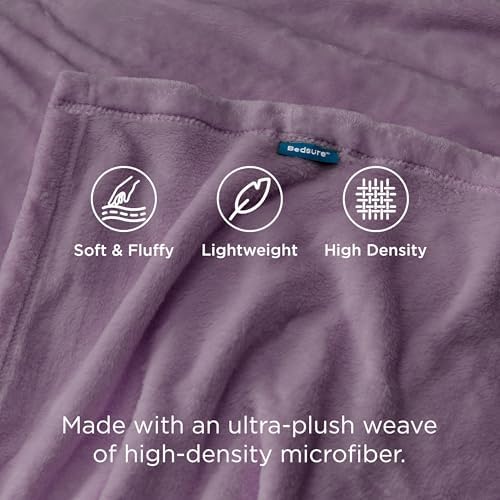 Bedsure GentleSoft Fleece Throw XL Blanket Lavender - Image 4