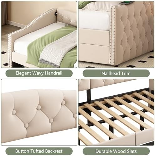 Twin Size Daybed with Storage Drawers, Twin Corner Daybed - Image 6