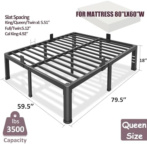 Bilily 18 inch Queen Bed Frame Metal Platform - Image 3