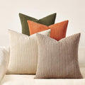 Topfinel 20x20 Sofa Pillow Covers Rust and Olive Green Velvet Throw Pillow by Topfinel
