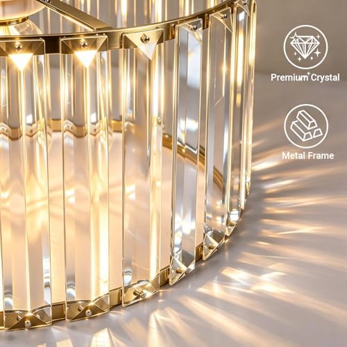 Crystal Ceiling Light Fixture, Modern Semi Flush Mount Ceiling Light, Close To - Image 5