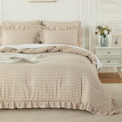 Cupocupa Gingham Ruffle Comforter Set Twin - Image 3