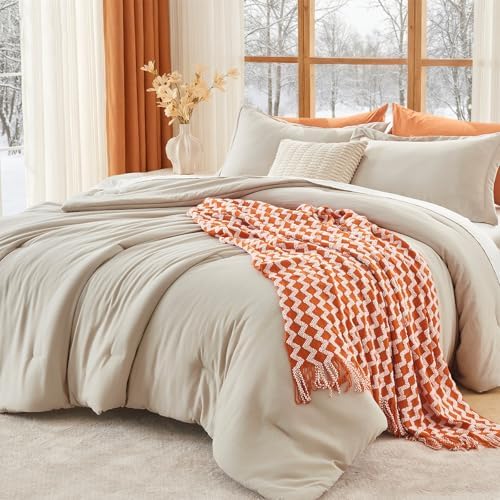 MUXHOMO Queen Comforter Set, 3-Piece All-Season Bedding by MUXHOMO