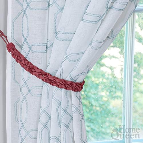 Home Queen Hand Braided Curtain Tie Back, Buckle Holdback Drapery Curtain - Image 2