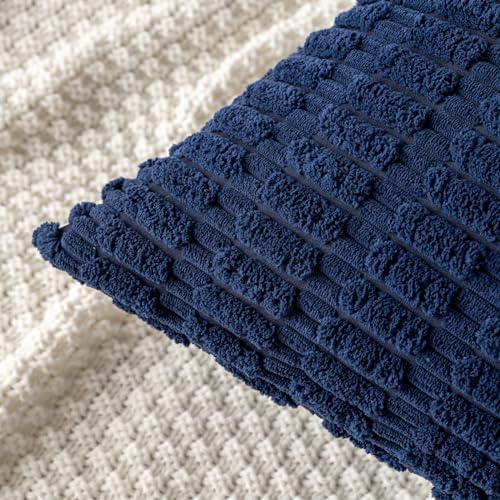 MIULEE Euro Sham Decorative Throw Pillow Covers 26x26 Navy Blue Pack of 2 - Image 5