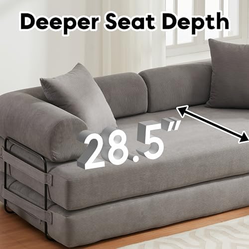 78" Convertible Futon Sofa Bed, Boneless Couches - Image 3