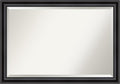 Amanti Art Black Bathroom Mirror for Over Sink, 28x40 Grand Black Narrow Rectangle Vanity Mirror, Large Casual Frame, Hangs Horizonally and Vertically, Bathroom Wall Decor, Beveled Edge
