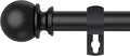 Black Curtain Rods for Windows 28 to 48 Inch, 5/8" Diameter Heavy Duty Metal by Poskena