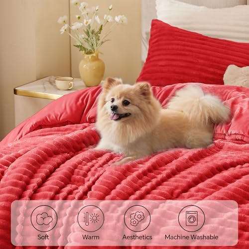 BEDELITE Fleece King Comforter Set, Fluffy Bed Set - Image 3