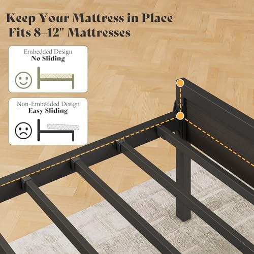 AMERLIFE King Size Platform Bed Frame - Image 6