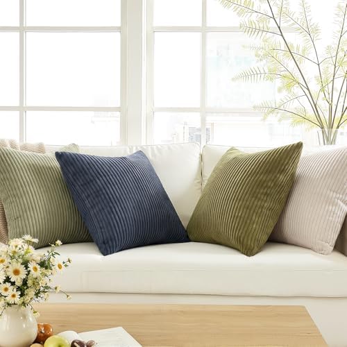 Topfinel 22x22 Muted Teal Boho Farmhouse Couch Throw Pillows Decorative Velvet - Image 3