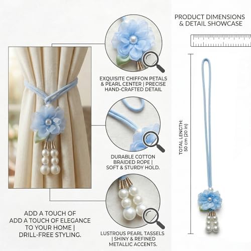 Adjustable Curtain Tiebacks， 4pcs（2 Paris） Hand-Woven Rope - Image 6