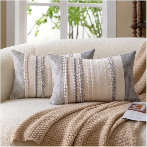 Cethom Boho Throw Pillow Covers 12x20 Inch Set of 2, Accent Cushion Cover by Cethom