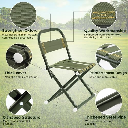 Portable Camping Chair, Full Steel Frame Folding Stool - Image 3