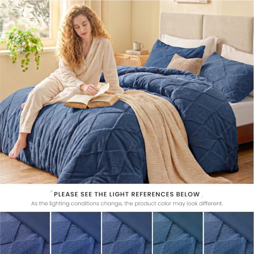 EXQ Home Tufted Diamond Comforter Set Full, 3 Pieces Bed Set, Dark Blue - Image 6