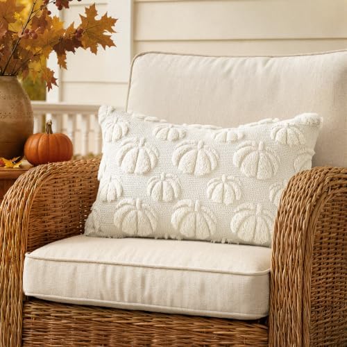 MIULEE Fall Decor Pillow Covers 12x20 Set of 2 Pumpkin Cream White - Image 5