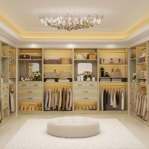 Unikito 61" Closet System, Heavy Duty Wood Closet Organizer - Image 6