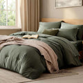 Oversized Queen Comforter Set -7 Pieces Soft Bed in a Bag Queen Bedding Set by WRENSONGE