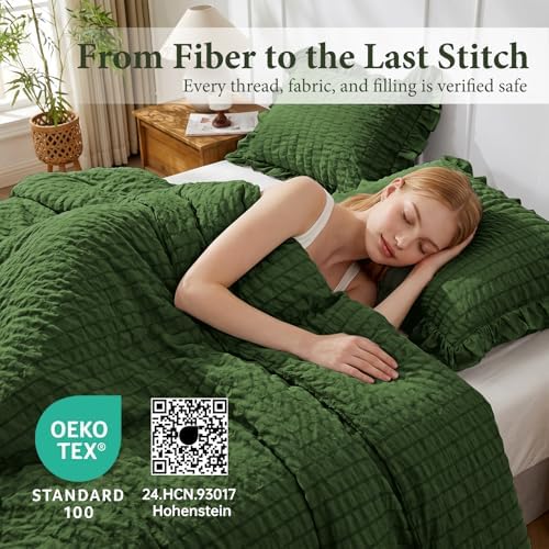 JOLLYVOGUE Dark Green Oversized King Comforter Set - Image 4