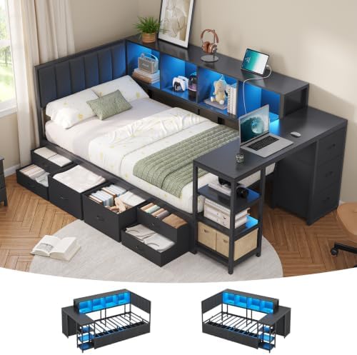 DICTAC Corner Twin Bed Frame by DICTAC