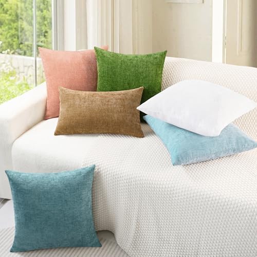 CaliTime Decorative Throw Pillow Covers 22 X 22 Inches Light Blue Grey - Image 4