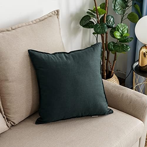 Jeanerlor Solid Cotton Linen Decoration 18"x18" Throw Pillow Cushion Case - Image 2