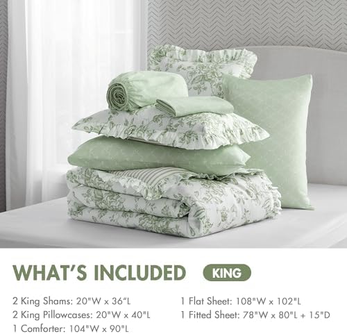 Madison Park Essentials Green Floral Comforter Set - Image 6