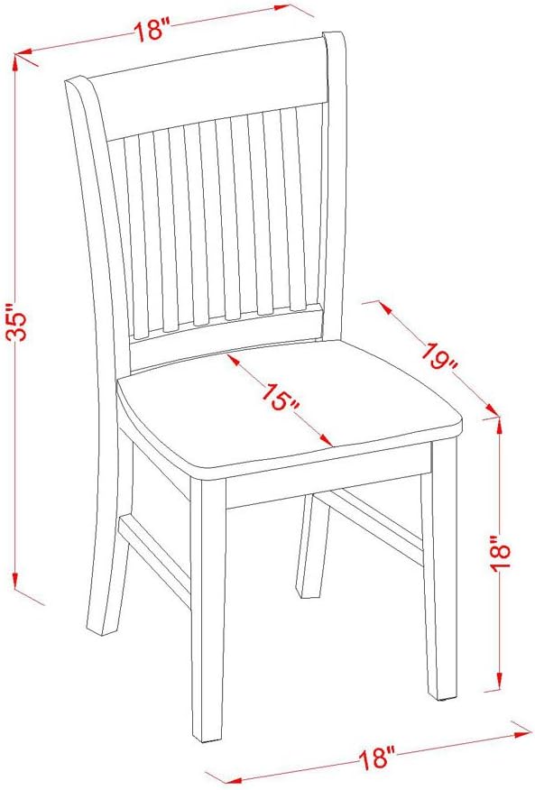 East West Furniture DONO7-MAH-W 7 Piece Dining Table Set Consist of a Rectangle Wooden Table with Butterfly Leaf and 6 Dining Room Chairs, 42x78 Inch, Mahogany
