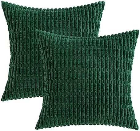 MIULEE Christmas Corduroy Decorative Pillow Covers 20x20 Dark Green - Image 6