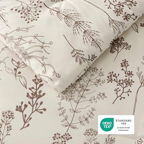 Bedsure Floral Comforter Set Cute Bedding Set Twin/Twin XL Reversible Beige - Image 5