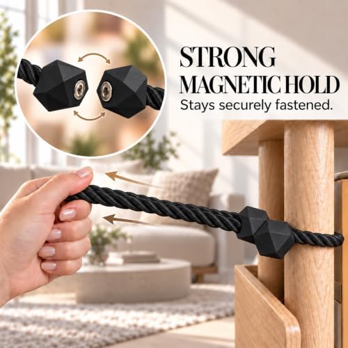 NazTur Magnetic Curtain Tiebacks, Curtain Ties, No-Drill Holdbacks - Image 2