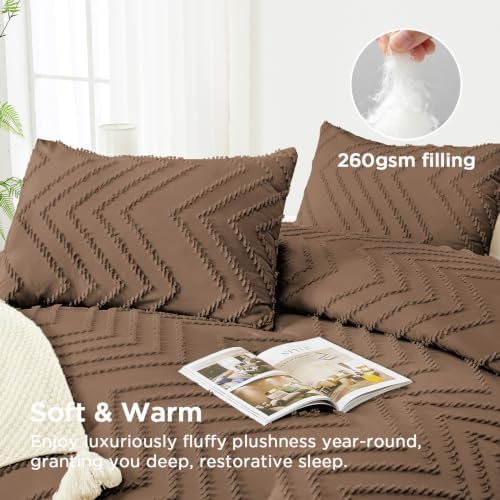 Andency Brown Twin Comforter Set, 2 Pieces Boho Bedding Set - Image 3