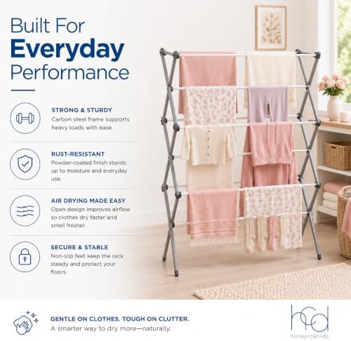 Honey-Can-Do Oversized Clothes Drying Rack, 50 lb - Image 6