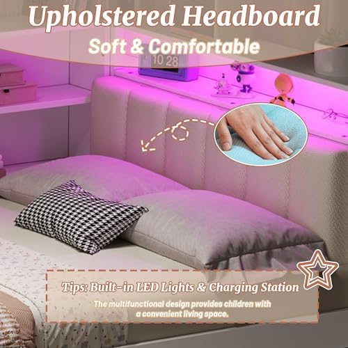 Full Size Daybed with Storage, Full Corner Bed with Storage Shelves & Drawers - Image 5
