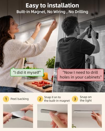 12inch Under Cabinet Lighting Wireless, Motion Sensor Light Indoor - Image 5