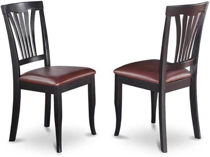 East West Furniture LGAV9-BCH-LC 9 Piece Dining Room Table Set Includes a Rectangle Kitchen Table with Butterfly Leaf and 8 Faux Leather Upholstered Dining Chairs, 42x84 Inch, Black & Cherry