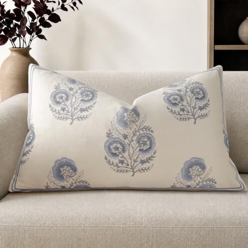 Vintage Floral 12x20 Lumbar Pillow Cover Pack of 1, Double-Sided Botanical by PillowCoversExpert