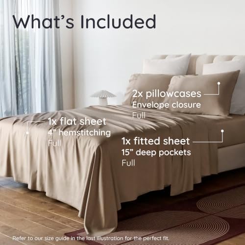 Bambaw 100% Viscose Derived from Bamboo Sheet Set Full Size – 4pcs Cooling - Image 2